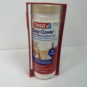 Tesa Easy Cover, Painters Plastic with Tape Adhesive 33m x 1.4m(108ft x 4.6ft)